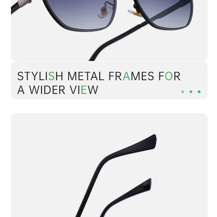 Green Gradient Lenses Chic Oval Sunglasses for Women - UV400 Protection Lightweight Metal Frame, Comfortable Design