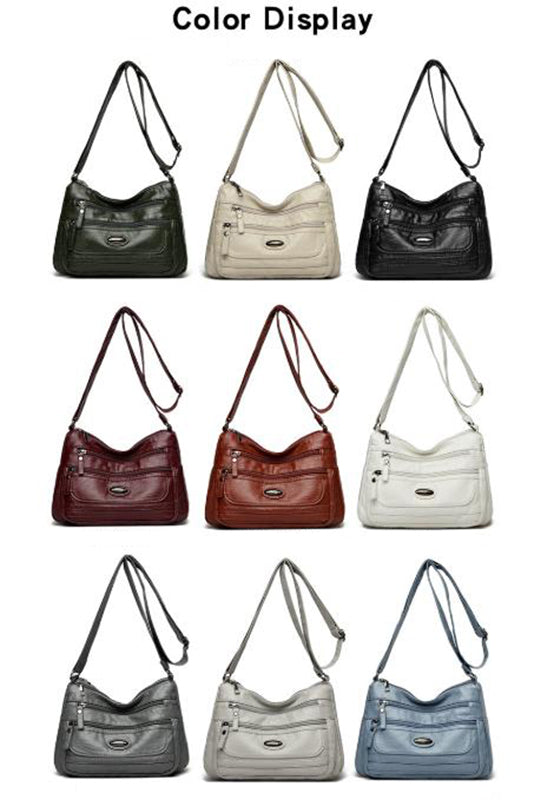 Black Women's Soft Washed PU Leather Crossbody Bag – product detail