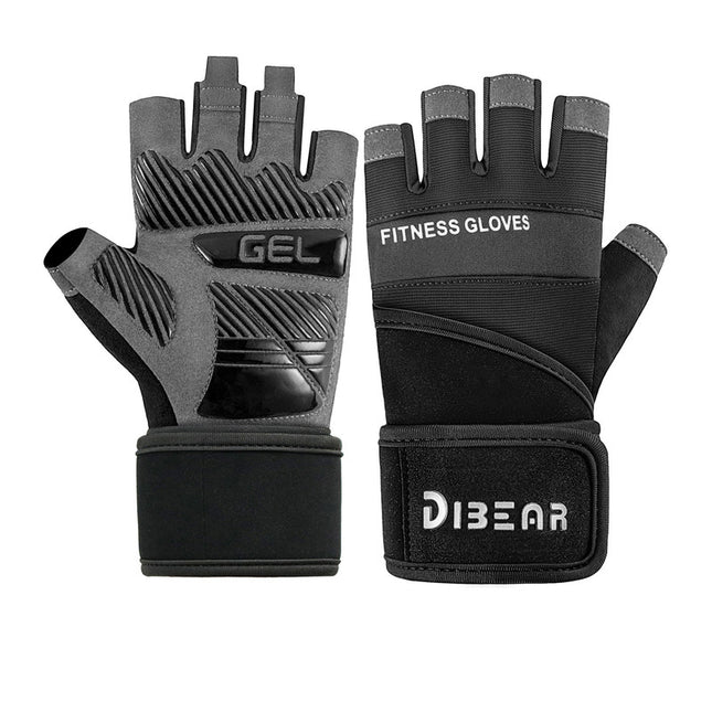 Size XXL Black Heavy Duty Workout Gloves with Wrist Support