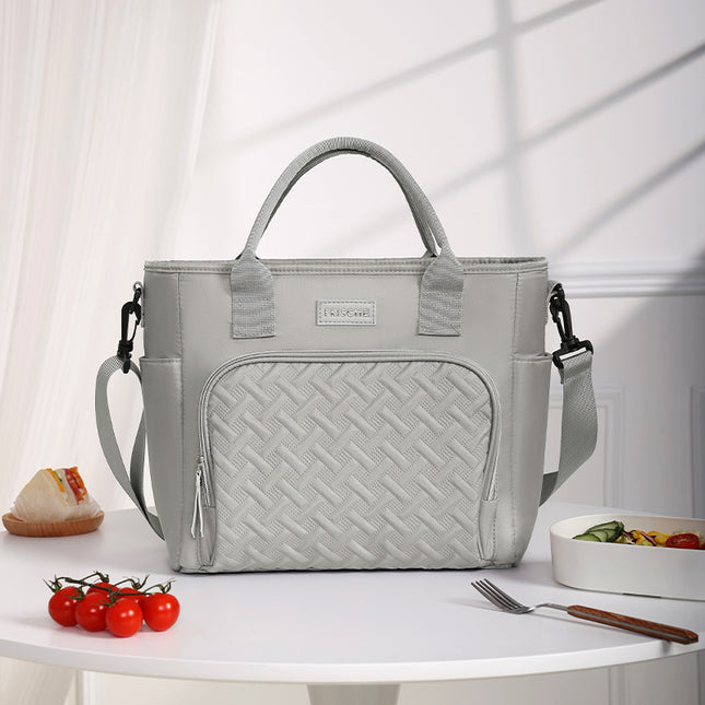 Grey Chic Insulated Lunch Tote Bag