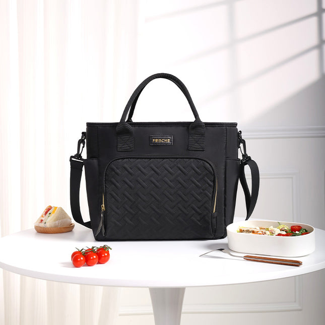 Black Chic Insulated Lunch Tote Bag