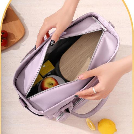 Green Chic Insulated Lunch Tote Bag - 11L Large Capacity Cooler for Work, Picnic & Travel - Durable Oxford Fabric