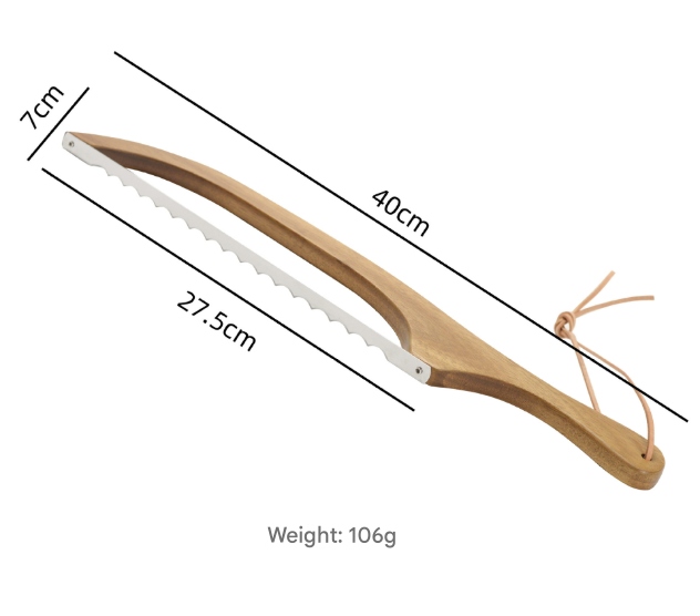 2 Pcs Khaki Artisan Wooden Bread Bow Knife – product detail