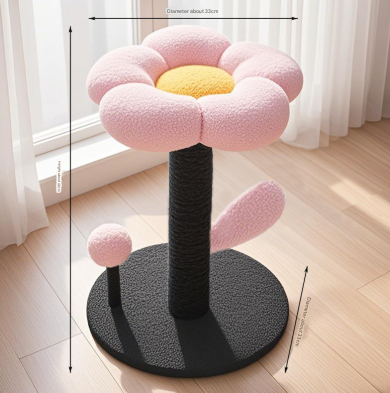 Pink and Black Adorable Flower Cat Tree
