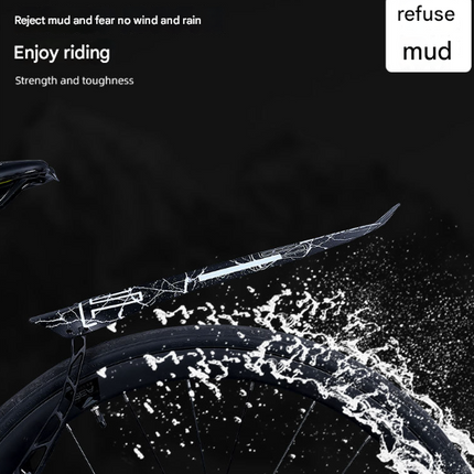 Style A Black Lightweight Bicycle Rear Mudguard - Adjustable PP5 Fender for MTB, Road & Folding Bikes (NOT for V-Brakes)