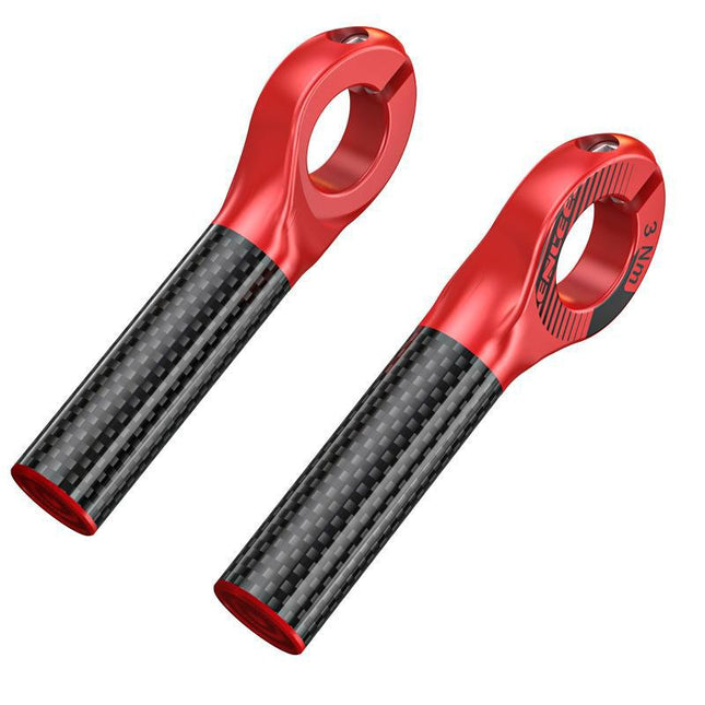 Black and Red Ultralight Carbon Fiber Bicycle Bar Ends