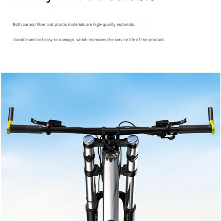Black and Light Green Ultralight Carbon Fiber Bicycle Bar Ends - Ergonomic Anti-Slip Grips for MTB & Hybrid Bikes (22.2mm)
