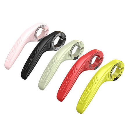 Fluorescent Yellow Ultralight Ergonomic Bike Bar Ends - High-Strength Composite Horn Grips (22.2mm)
