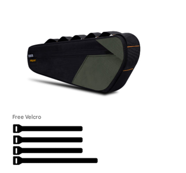 Black and Green Waterproof Bicycle Frame Bag