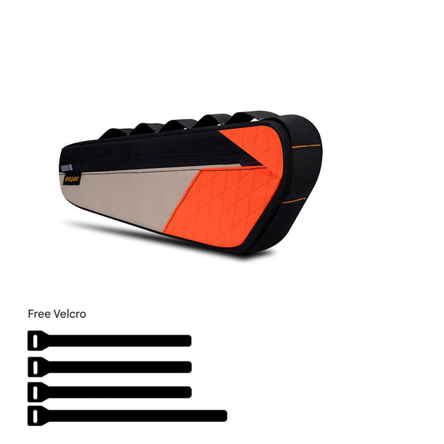 Black and Orange Waterproof Bicycle Frame Bag