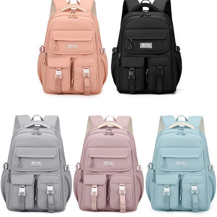Light Blue Large Capacity Waterproof Student Backpack - Fits 15-Inch Laptop, Multi-Pocket Travel Daypack
