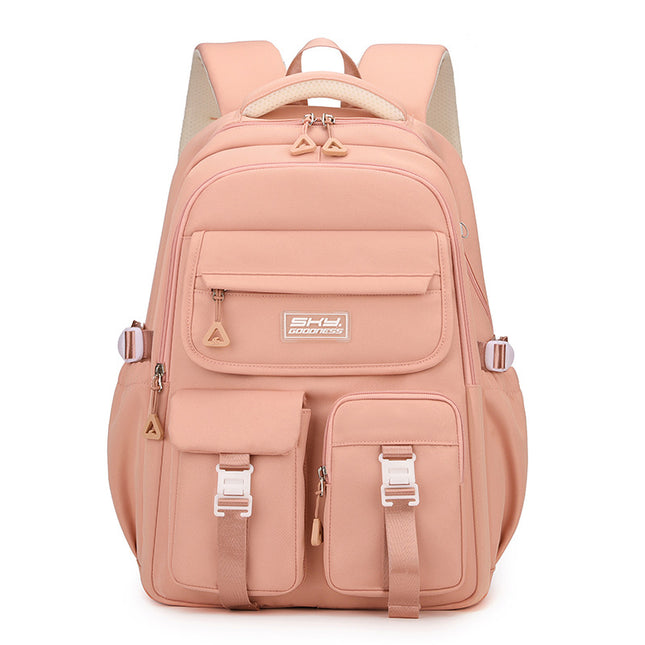 Pink Large Capacity Waterproof Student Backpack