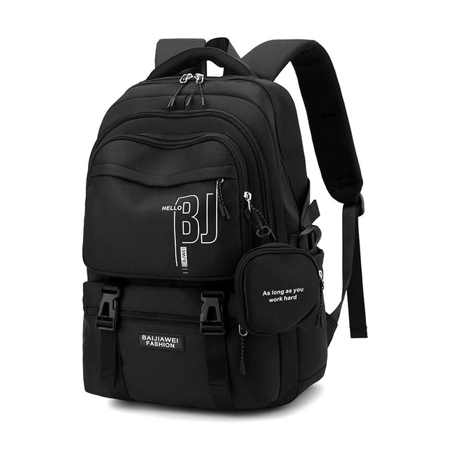 Black Large Capacity Student Backpack