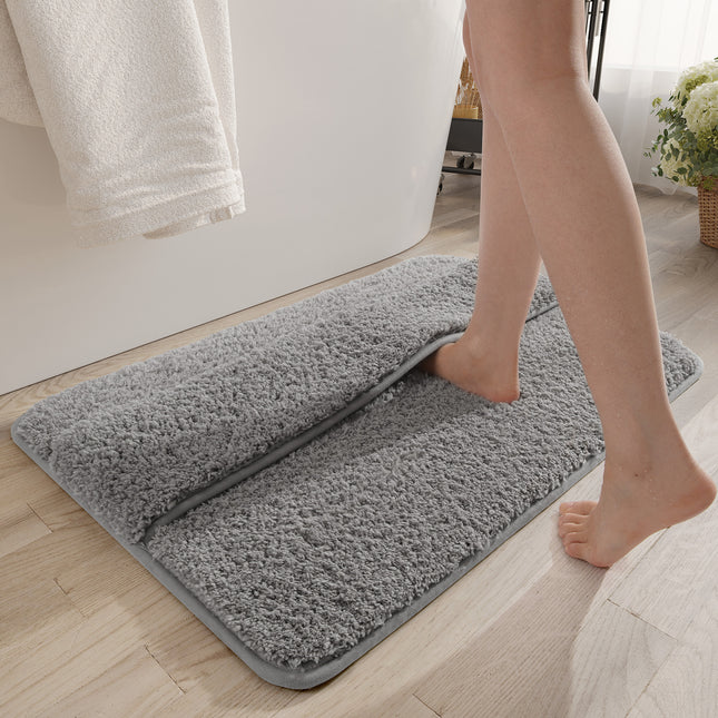 Grey Ultra Absorbent Plush Bath Mat