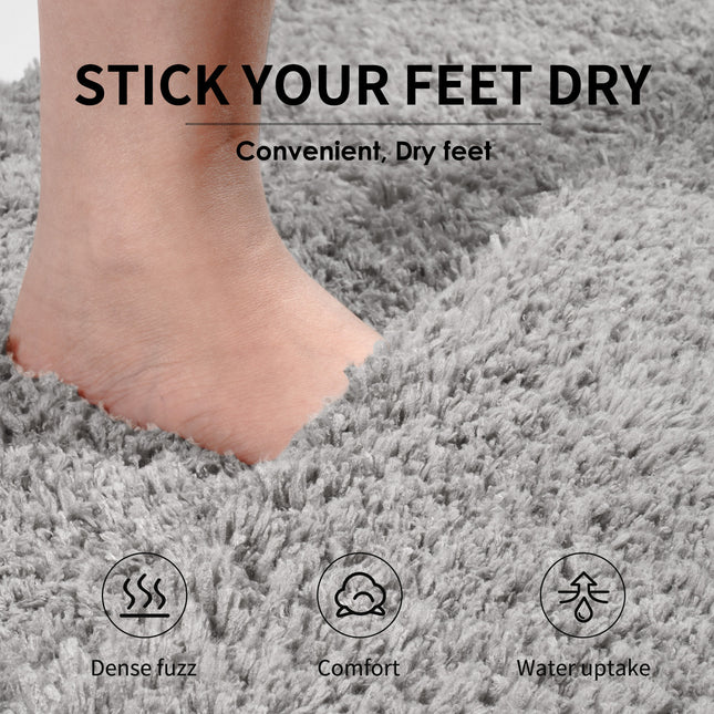Grey Ultra Absorbent Plush Bath Mat – product detail