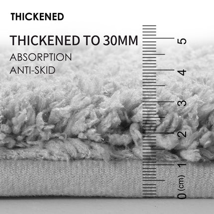 Grey Ultra Absorbent Plush Bath Mat - Non-Slip Bathroom Rug with Innovative Foot Drying Pocket