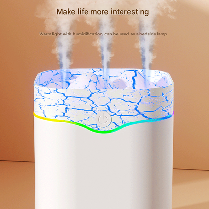 Green Volcano Style 2L Cool Mist Humidifier - Triple Nozzle with RGB LED & Quiet Operation