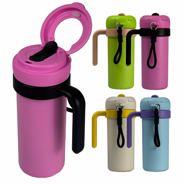 Blue and Purple 700ml Insulated Stainless Steel Tumbler with Handle Dual-Sip Lid Straw & Tea Infuser – product detail