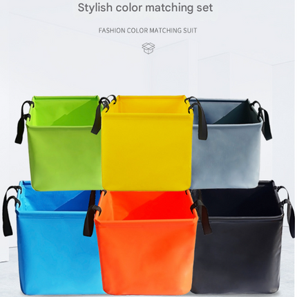 Green 25L Collapsible Bucket - Heavy-Duty PVC Waterproof Folding Pail for Fishing, Camping & Car Washing