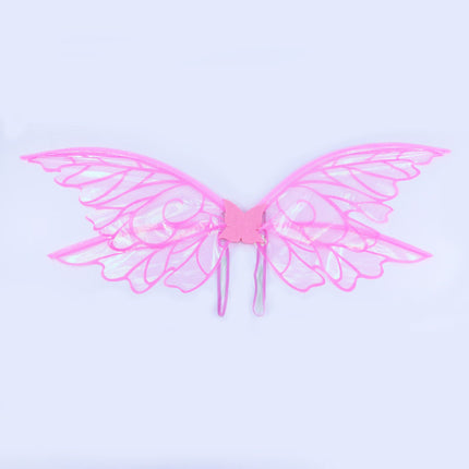 Pink Enchanting Iridescent Fairy Wings - Sparkle Butterfly Elf Wings for Costume Parties, Cosplay & Dress-Up Fun