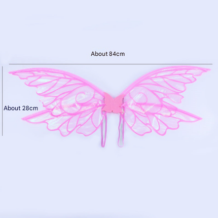 Black Enchanting Iridescent Fairy Wings - Sparkle Butterfly Elf Wings for Costume Parties, Cosplay & Dress-Up Fun