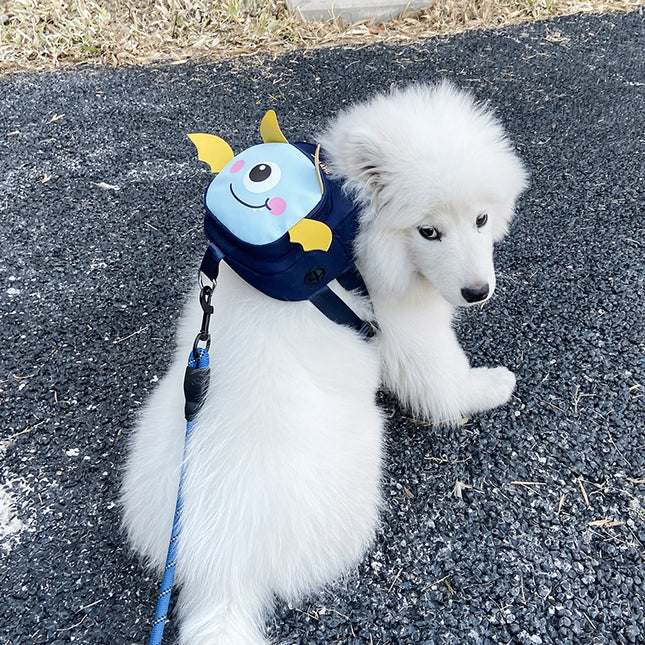 Dark Blue Adorable Monster Pet Backpack Harness