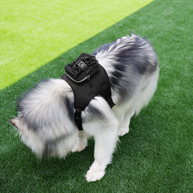 Size L Black Ultimate Dog Harness Vest with Backpack