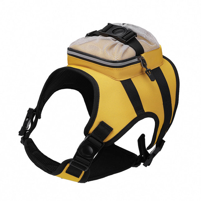 Size L Black and Yellow Ultimate Dog Harness Vest with Backpack – product detail