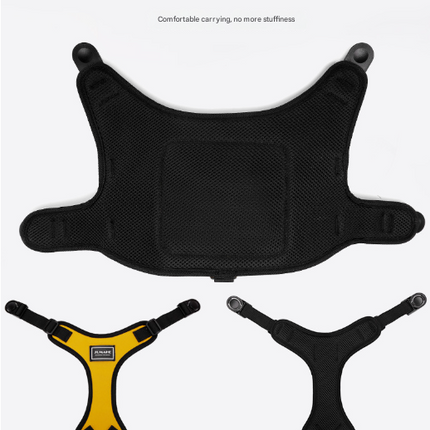 Size L Black and Yellow Ultimate Dog Harness Vest with Backpack - Padded, Reflective & Adjustable for Medium to Large Breeds