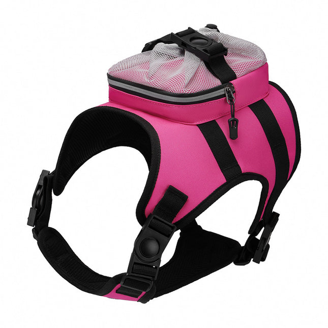 Size S Black and Pink Ultimate Dog Harness Vest with Backpack