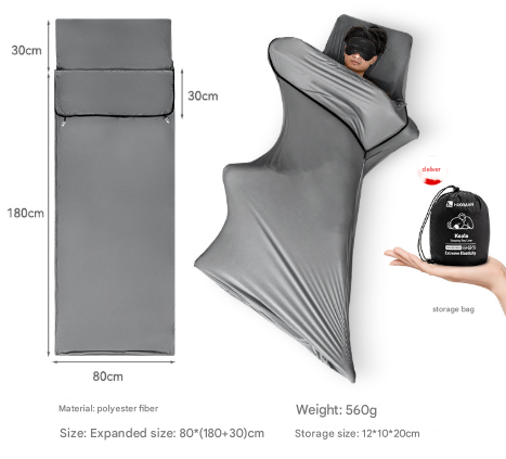 Grey Ultra-Stretch Sleeping Bag Liner