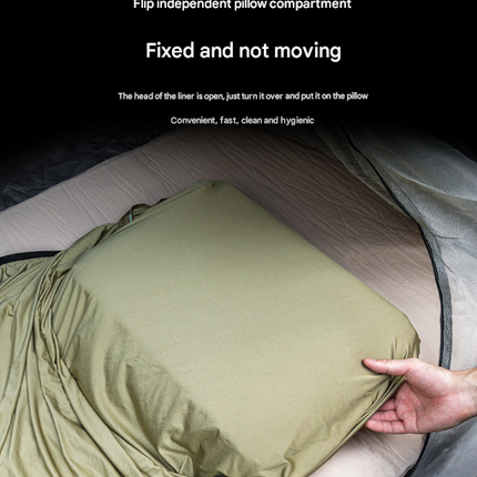 Green Ultra-Stretch Sleeping Bag Liner - Portable & Lightweight Envelope Sleep Sack for Camping & Travel