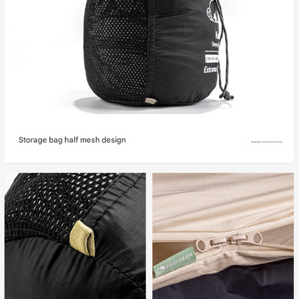 Khaki Ultra-Stretch Sleeping Bag Liner - Portable & Lightweight Envelope Sleep Sack for Camping & Travel