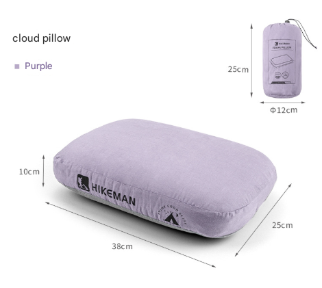 Purple Reversible Memory Foam Travel Pillow