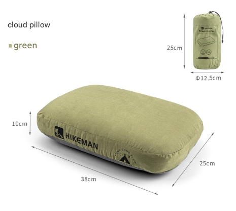 Green Reversible Memory Foam Travel Pillow