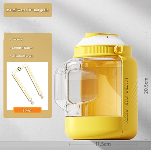Yellow Large Capacity 2-in-1 Pet Travel Water & Food Bottle Dispenser