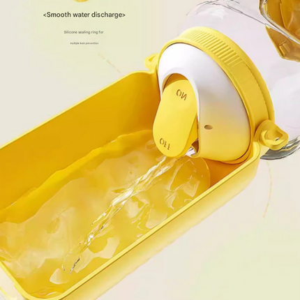 Yellow Large Capacity 2-in-1 Pet Travel Water & Food Bottle Dispenser - Portable Outdoor Dog Feeder with Shoulder Strap