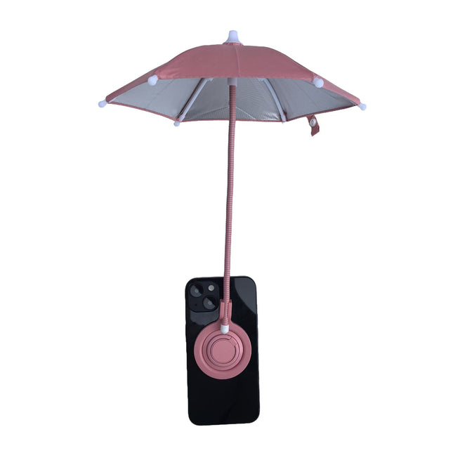 Pink Magnetic Phone Umbrella Sun Shade