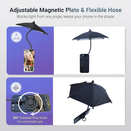 Yellow Magnetic Phone Umbrella Sun Shade – product perspective