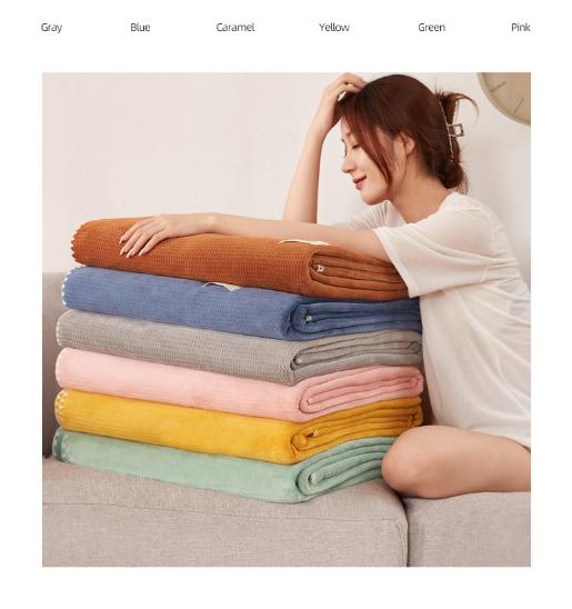 200 230CM Pink Ultra-Soft Dual-Sided Waffle & Plush Fleece Blanket – product detail