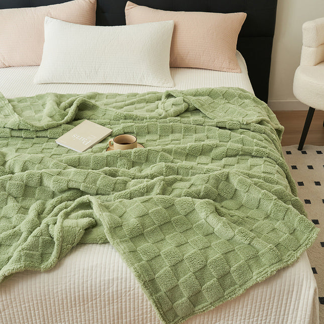 200 230CM Light Green Ultra-Soft Waffle Textured Plush Fleece Blanket