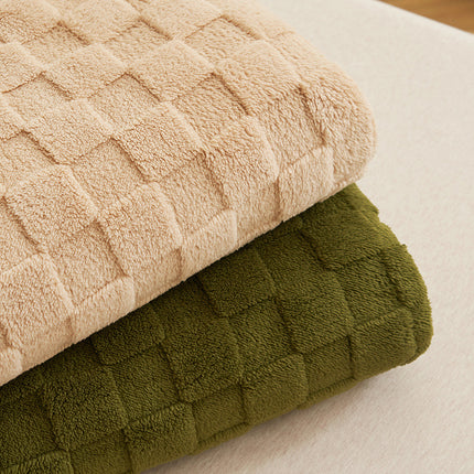 200*230CM Light Green Ultra-Soft Waffle Textured Plush Fleece Blanket - Large Cozy All-Season Throw for Bed & Sofa