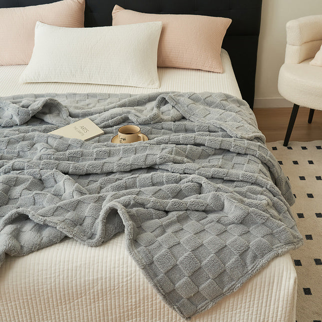 200 230CM Grey Ultra-Soft Waffle Textured Plush Fleece Blanket