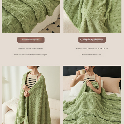 200 230CM Light Yellow Ultra-Soft Waffle Textured Plush Fleece Blanket – product features