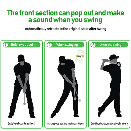 Dark Blue Pro Golf Swing Trainer - Extendable with Audible Click & Corrective Grip Aid