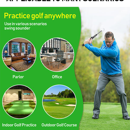 Green Pro Golf Swing Trainer - Extendable with Audible Click & Corrective Grip Aid