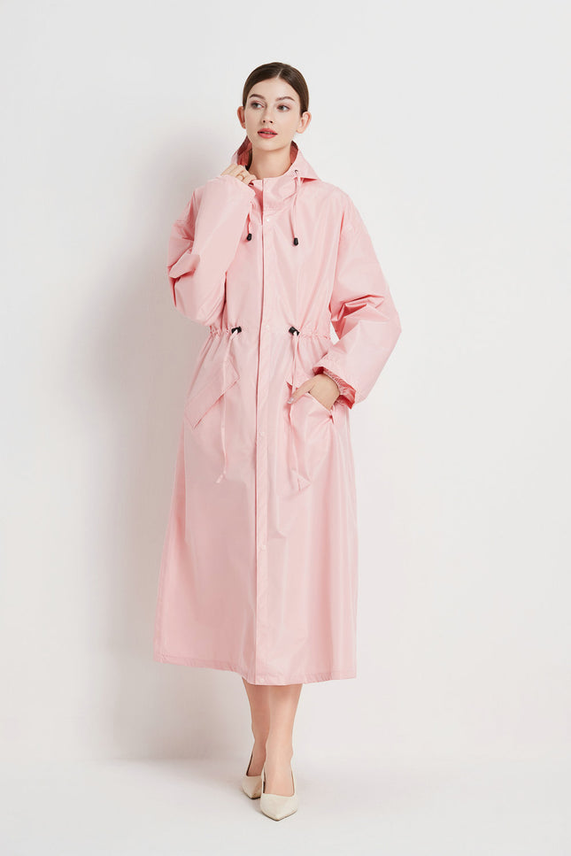 Size L Pink Women's Chic Lightweight Waterproof Raincoat – product detail
