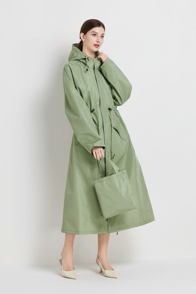 Size M Green Women's Chic Lightweight Waterproof Raincoat