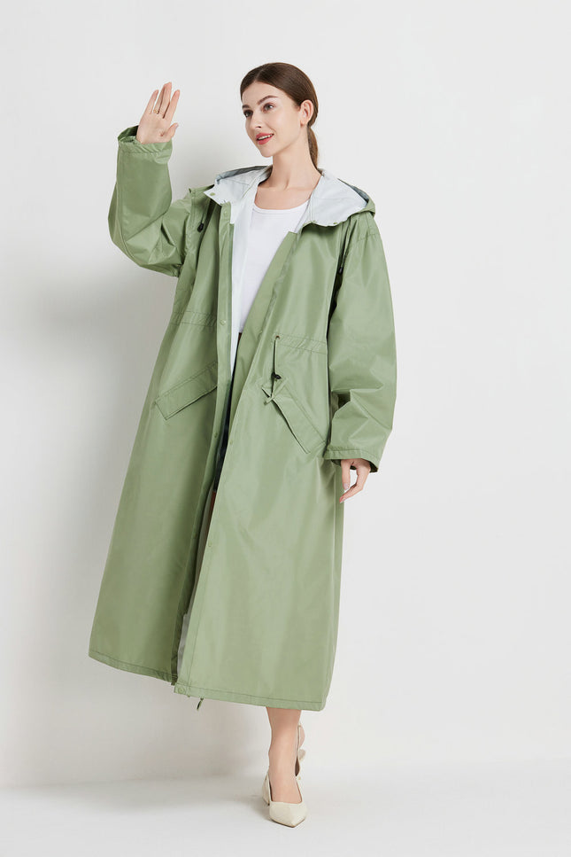 Size M Green Women's Chic Lightweight Waterproof Raincoat – product detail