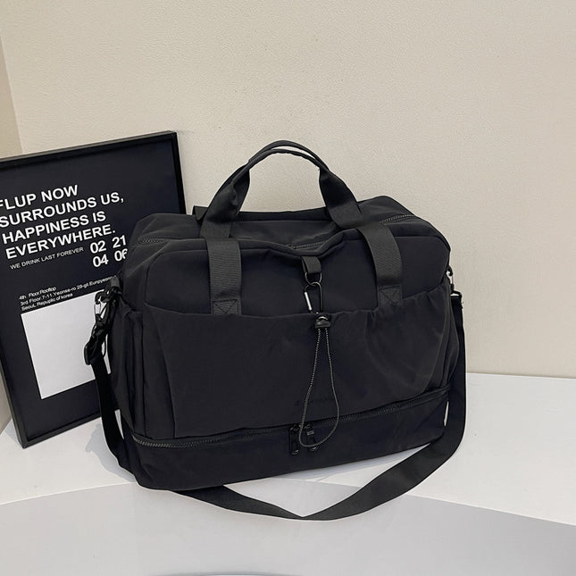 Black Large Capacity Travel Bag with Wet/Dry Separation